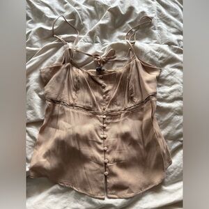 wild fable Dusty Rose Button-Front Satin Cami